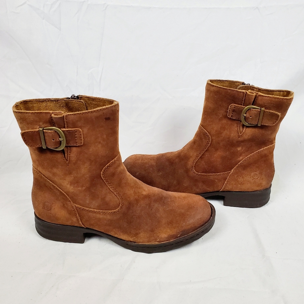 Born Eila Brown Suede Boot Buckle Detail - Picture 5 of 11
